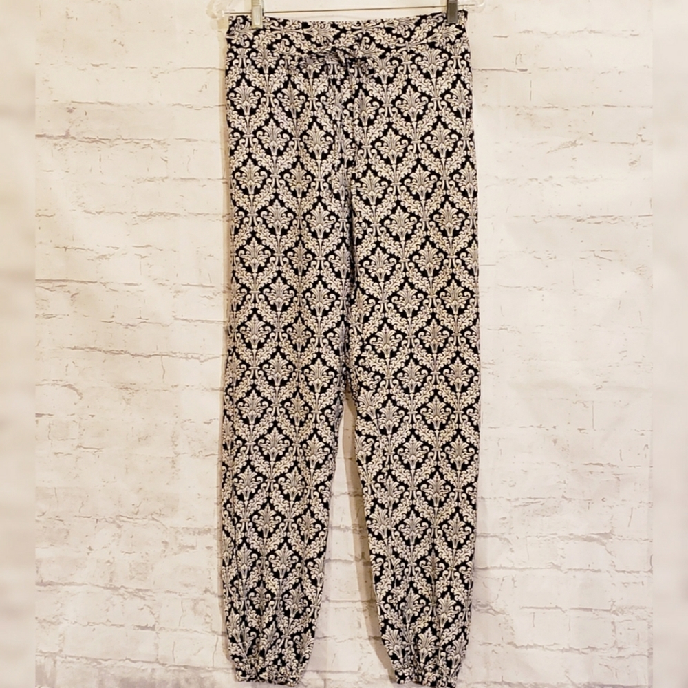 Denim-licious Print Drawstring Waist Elastic Ankle